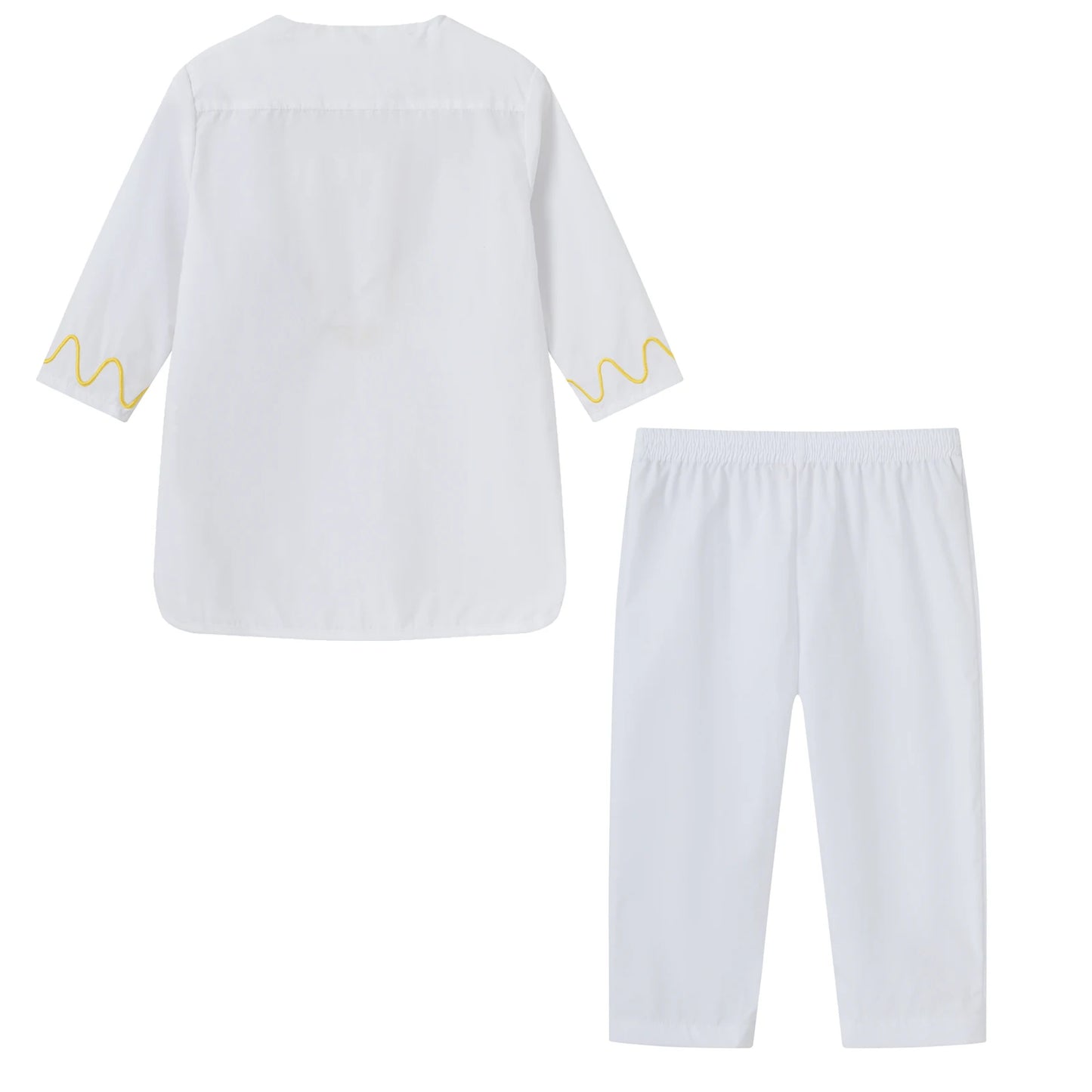 Autumn New Middle Eastern Button Round Tie Pocket Robe Set with Arabic Embroidery Pattern for Middle Eastern Children