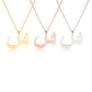 EUEAVAN Arabic Letter Pendant Necklace for Women Men Stainless Steel Arab Initial Alphabet Necklaces Lucky Amulet Muslim Jewelry