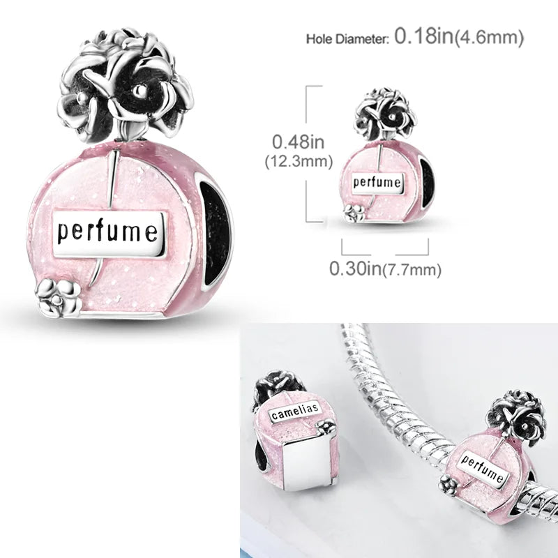 2026 Hot Sale Charms Bead 925 Sterling Sliver Pink Butterfly Luminous Firefly Dangle Fit Bangle Bracelet Necklace DIY Jewelry