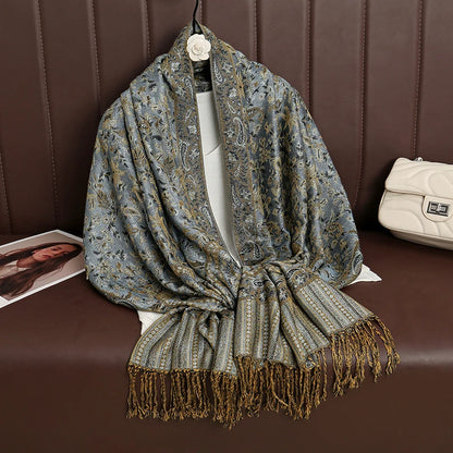 2024 Luxury Brand Cashmere Women Scarf Printed Winter Warm Shawl and Wraps Pashmina Bandana Long Jacquard Paisley Female Foulard