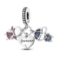 2026 Hot Sale Charms Bead 925 Sterling Sliver Pink Butterfly Luminous Firefly Dangle Fit Bangle Bracelet Necklace DIY Jewelry