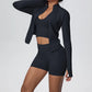 Women Seamless Sportswear Yoga Set 3PCS Workout Clothes Sports Gym Legging Shockproof Fitness Bra Crop Top Long Sleeve Yoga Suit