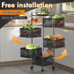 6 Tier Rotating Storage Shelves Rack,Kitchen Vegetable Storage Trolley,Vegetable Fruit Storage Basket Rack,5 Layer Kitchen Rotating Storage Rack,Vegetable Trolley,Potato Storage,Onion Storage