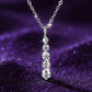 IOGOU 14k Gold Filled 0.92cttw D Color Round Moissanite Pendant Necklace for Women 5-Stone Bar Collar GRA Certified Jewelry Gift