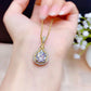 OXTAO 18K White Gold Moissanite Water Drop Necklace Pendant Female Jewelry Certified 925 Sterling Silver Anniversary Gift