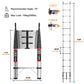 Telescopic Ladder Stainless Steel,load 150kg, Convenient Extendable ,For Pulling Walls, Changing Light Bulbs,Repairing Roofs,RV