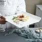 Square Ceramic Plate White Steak Plate Dessert Sushi Plate Serving Plates Flat Plates Molecular Cuisine Restaurant Tableware