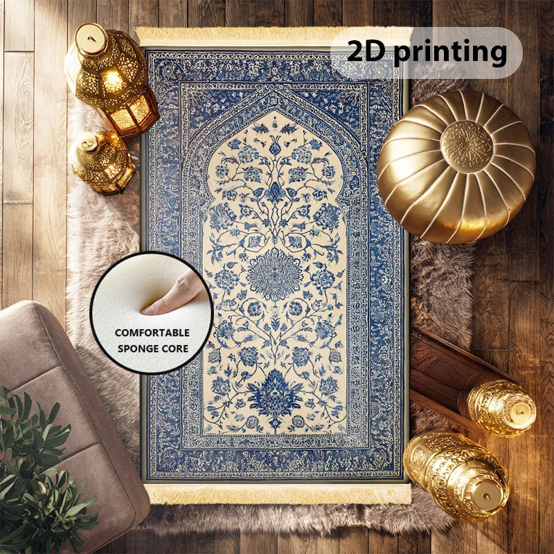 VIKAMA Islamic Fringed Prayer Mat, Soft And Machine-Washable Prayer Mat, Muslim Prayer Rug, Suitable For Home Use And Pilgrimage