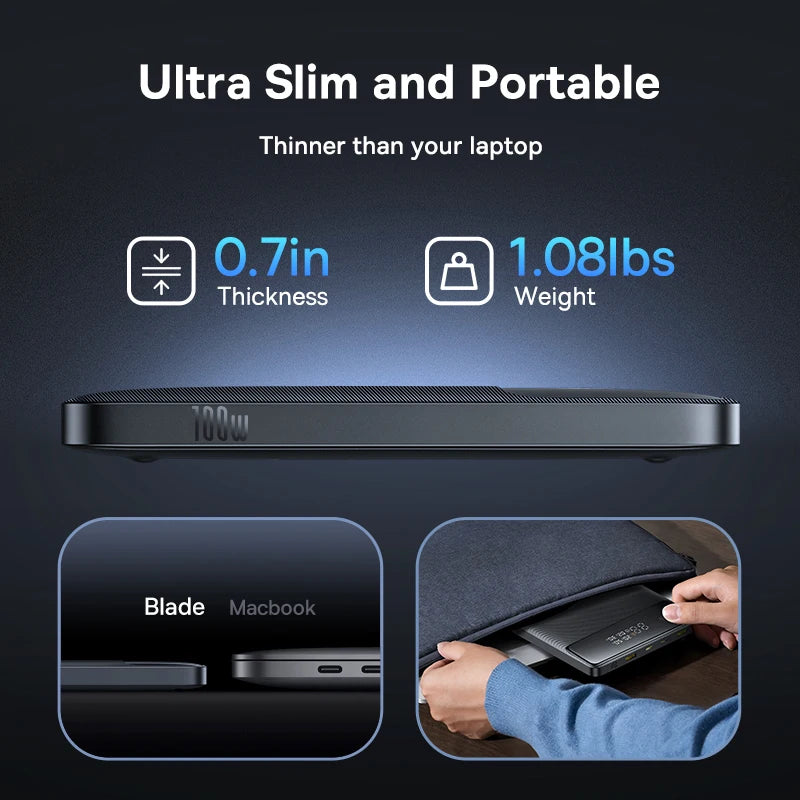Baseus 100W Power Bank 20000mAh Type C PD Fast Charging Powerbank Portable External Battery Charger for Notebook with 100W Cable