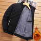 Autumn Winter Bomber Jacket Men Diamond Pattern Fleece Lined Casual Jacket Men Fashion Clothing 2026 Brand New Slim Fit Coat