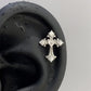 1pcs Quality Shiny Cross Zircon 316L Stainless Steel Ear Bone Nail Y2K Style Silver Color Earring for Women Cochlear Accessories