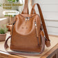 Women's Lightweight Leather Backpack Spring 2026 Commuter Bag Urban Minimalist Style Synthetic Leather Floral Embossed