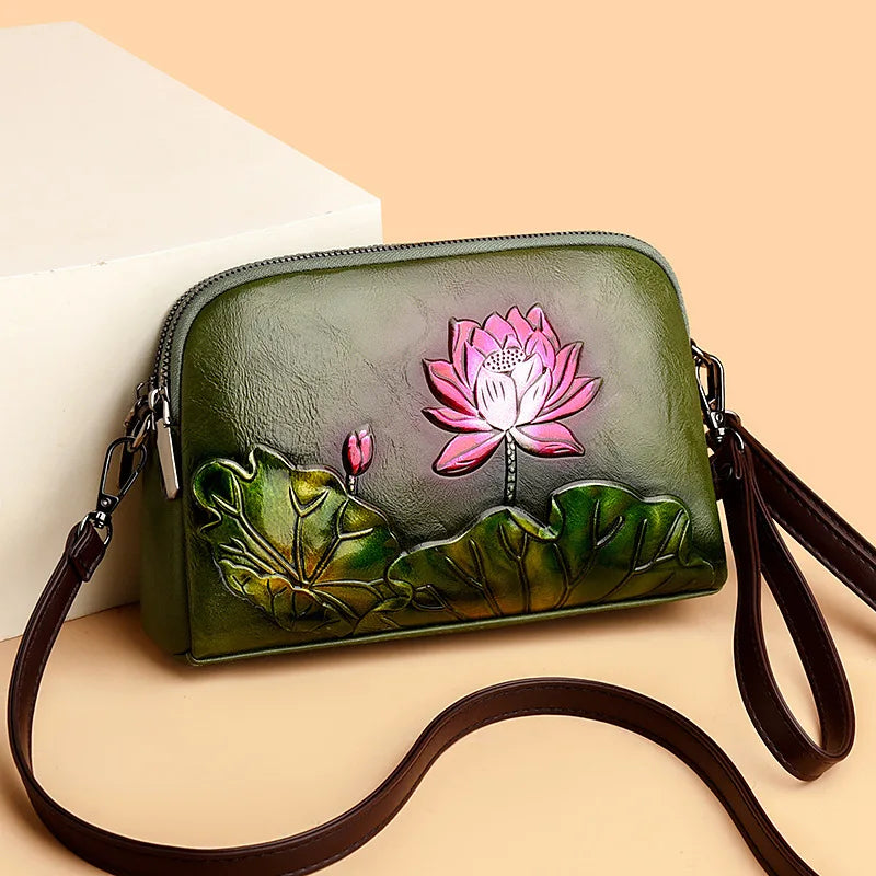 Large Capacity Three-Layer Women's Crossbody Shoulder Bag Fashionable Retro Handbag Mom Bag 2025 New Style PU Leather Bag