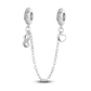 Silver Clasp 925 Sterling Silver CZ Pave Clip Charms Daisy Beads Stopper Safety Chain Fit Original Bangle Bracelet Jewelry Clips