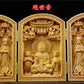Solid Wood Carving Three Open Buddha Statue, Collapsible Sculpture, Living Room and Bedroom Decoration, Modern Art