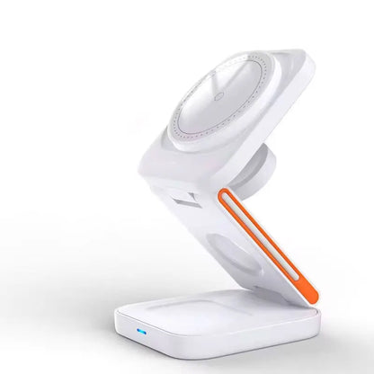 3 in 1 Foldable Charging Station Fast Magnetic Wireless Charger Stand for iPhone 17 16 15 14 13 12 Apple Watch 8 7 6 Airpods Pro