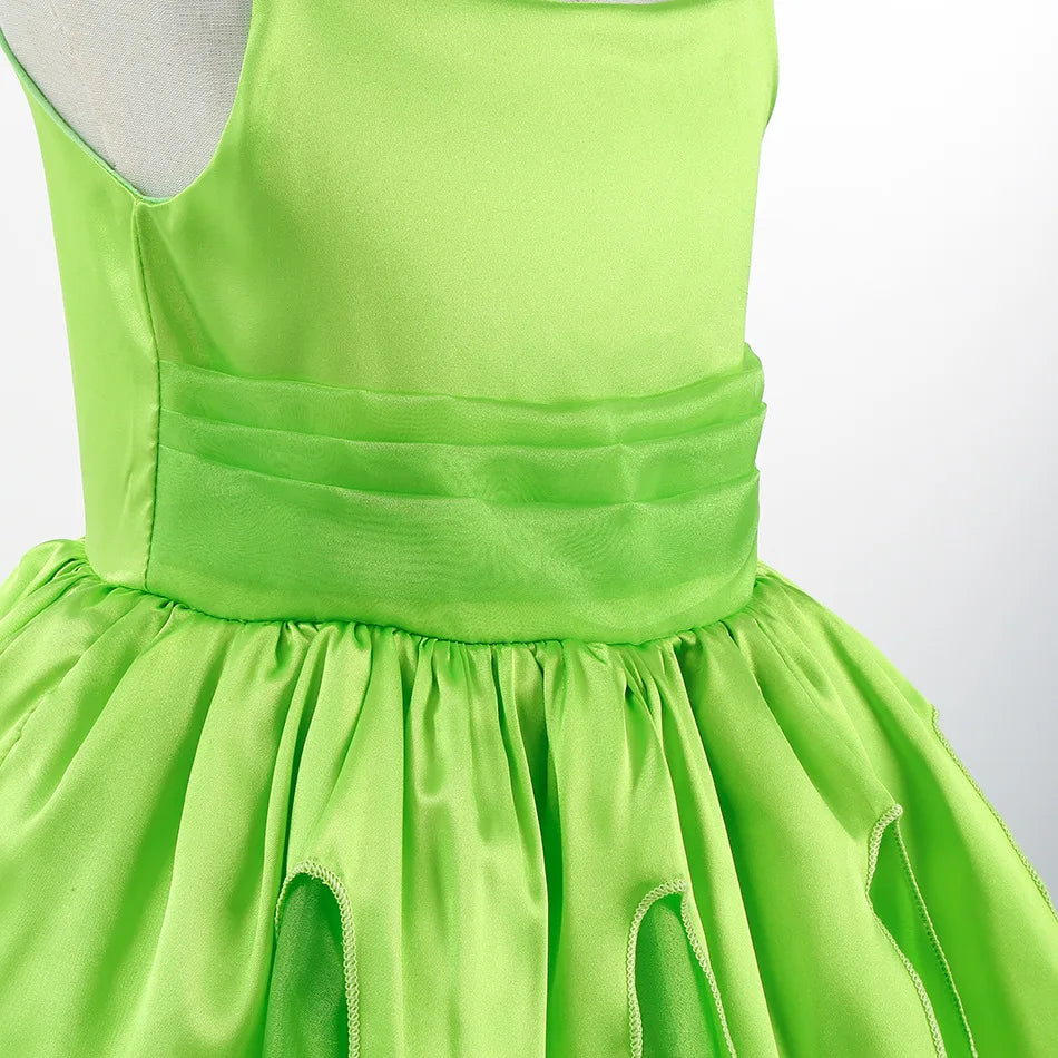 Girls Flower Fairy Dress Up Kids Princess Dress With Wings Halloween Princess Costume Elves Party Tinkerbell Tinker Bell Dress