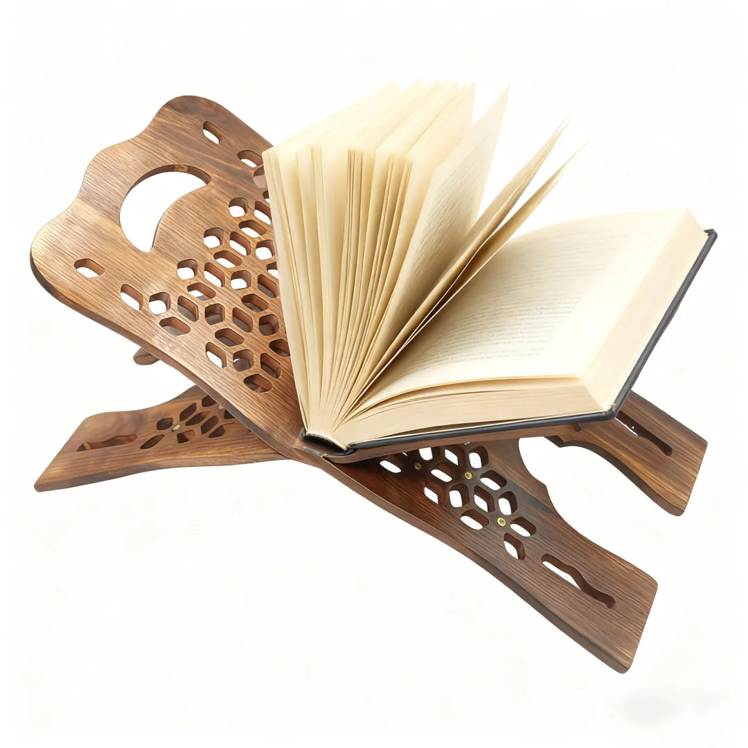 Muslim Al-Quran Handheld Book Stand Wooden Prayer Books Shelf for Koran Holy Bible Books Eid Ramadan Reading Shelf for Muslim