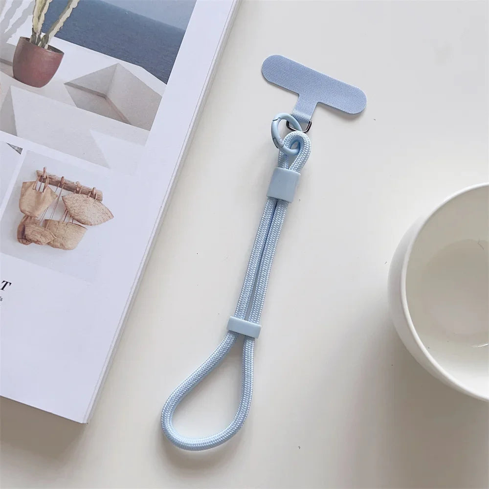 Universal Adjustable Mobile Phone Wrist Strap Lanyard Short with Self-locking Anti-drop Design Durable Polyester INS Phone Strap