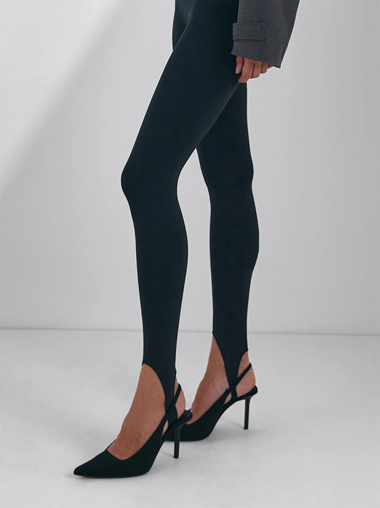 Seamless Black Leggings with Straps Yoga Summer Slightly Fashion Sexy High Waist Slim Tights Hip Lift