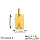 Polished Stainless Steel Square Gold Color Pendant Hang 26 Letters DIY Bracelet Pet Collar Necklace Jewelry Making