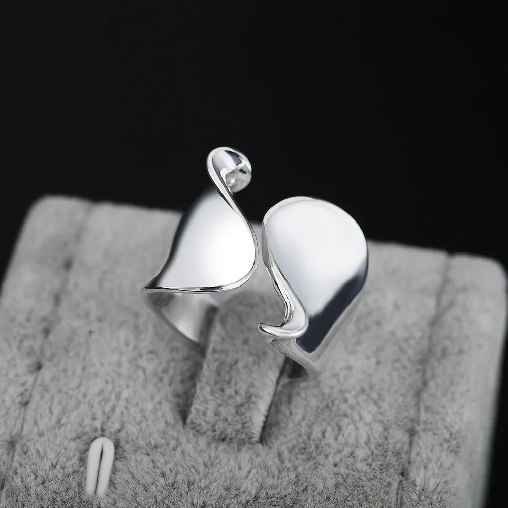 Charm 925 Sterling Silver Rings For Women elegant Simple adjustable Fashion Wedding Engagement Party Gifts Jewelry