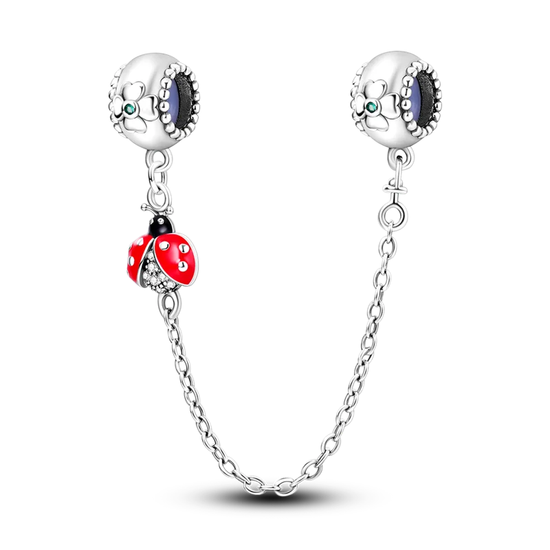 Silver Clasp 925 Sterling Silver CZ Pave Clip Charms Daisy Beads Stopper Safety Chain Fit Original Bangle Bracelet Jewelry Clips