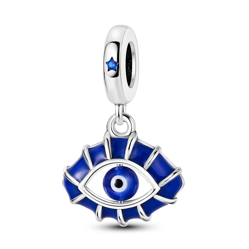 Hot Sales 925 Sterling Silver Charms Beads Devil's Eye Fatima's Hand Cross Beads Fit Original Bracelet Women DIY Jewelry Gifts