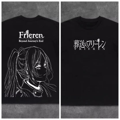 Frieren Beyond Journey's End 2 Anime Graphics Cotton Unisex Shirt Y2K O-Neck Short Sleeve Men's Women's 2026 New Summer Tshirt
