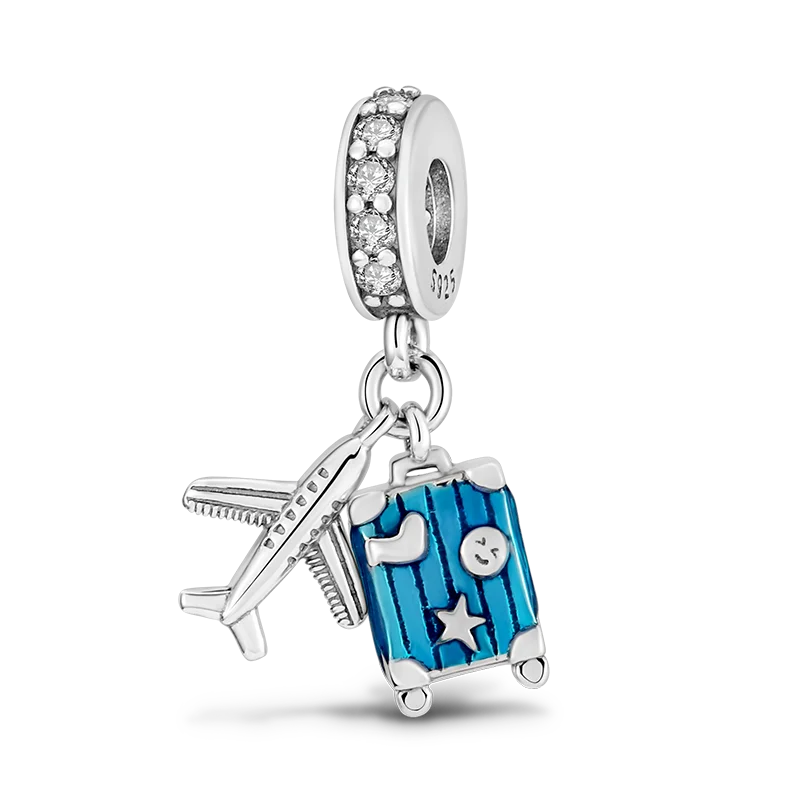 2026 Hot Sale Charms Bead 925 Sterling Sliver Pink Butterfly Luminous Firefly Dangle Fit Bangle Bracelet Necklace DIY Jewelry