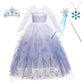Birthday Kid Girls Cosplay White Elsa Mesh Costumes Snow Queen Elsa Princess Long Dress Halloween Party Carnival Clothes Vestido
