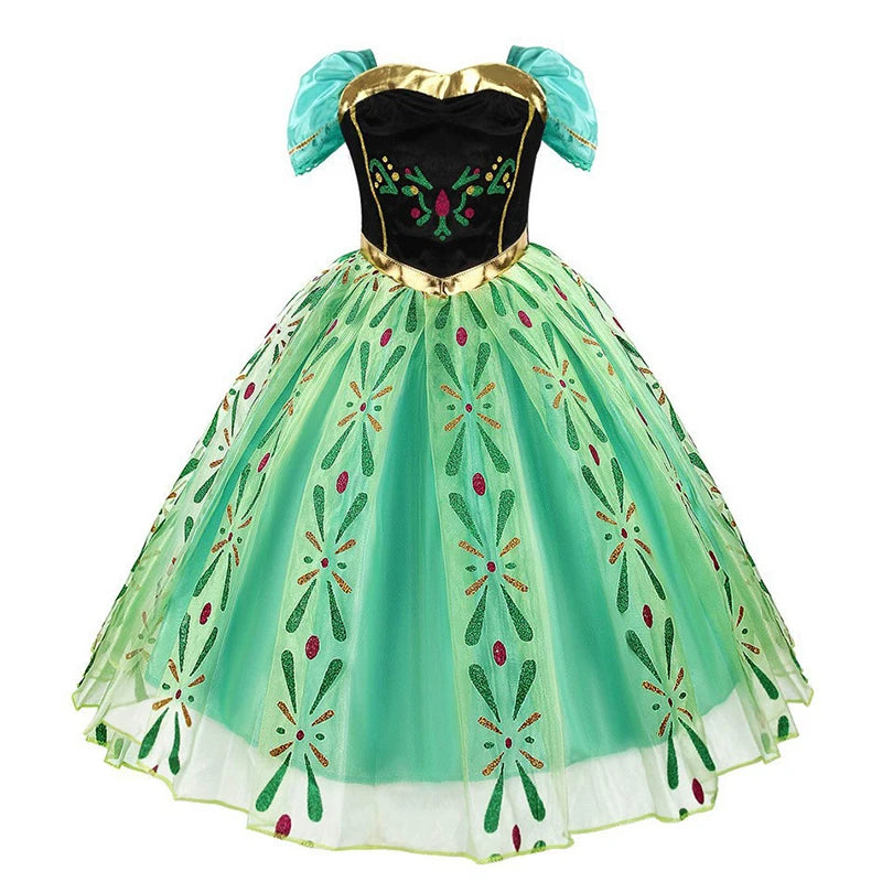 Girls Princess Dress Kids Birthday Cosplay Cinderella Snow White Aurora Rapunzel Halloween Costume Children Party Dresses