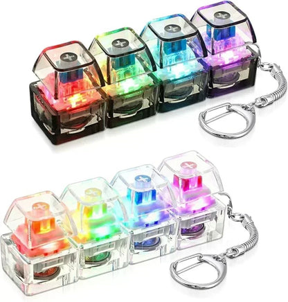 Illuminated Keyboard Keyring Clickable LED Button Toy for Stress Relief Perfect Fidget Gadget for Office Desk Anxiety Calming