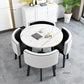 Nordic Round Dining Tables Set for Dining Room Furniture Kitchen Dining Table Set with 4 Chairs Home  Light Luxury Center Tables