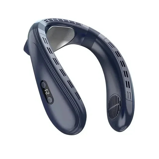 New Portable Neck Fan 5200mAh Neck Air Conditioner Rechargeable Semiconductor Cooling Fan Outdoor Personal Fan Wearable Cooler