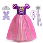 Girls Princess Dress Kids Birthday Cosplay Cinderella Snow White Aurora Rapunzel Halloween Costume Children Party Dresses