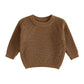 Suefunskry Newborn Baby Girl Boy Knitted Long Sleeve Autumn Winter Sweater Solid Loose Pullover Casual Tops Kids Clothes 0-5Y