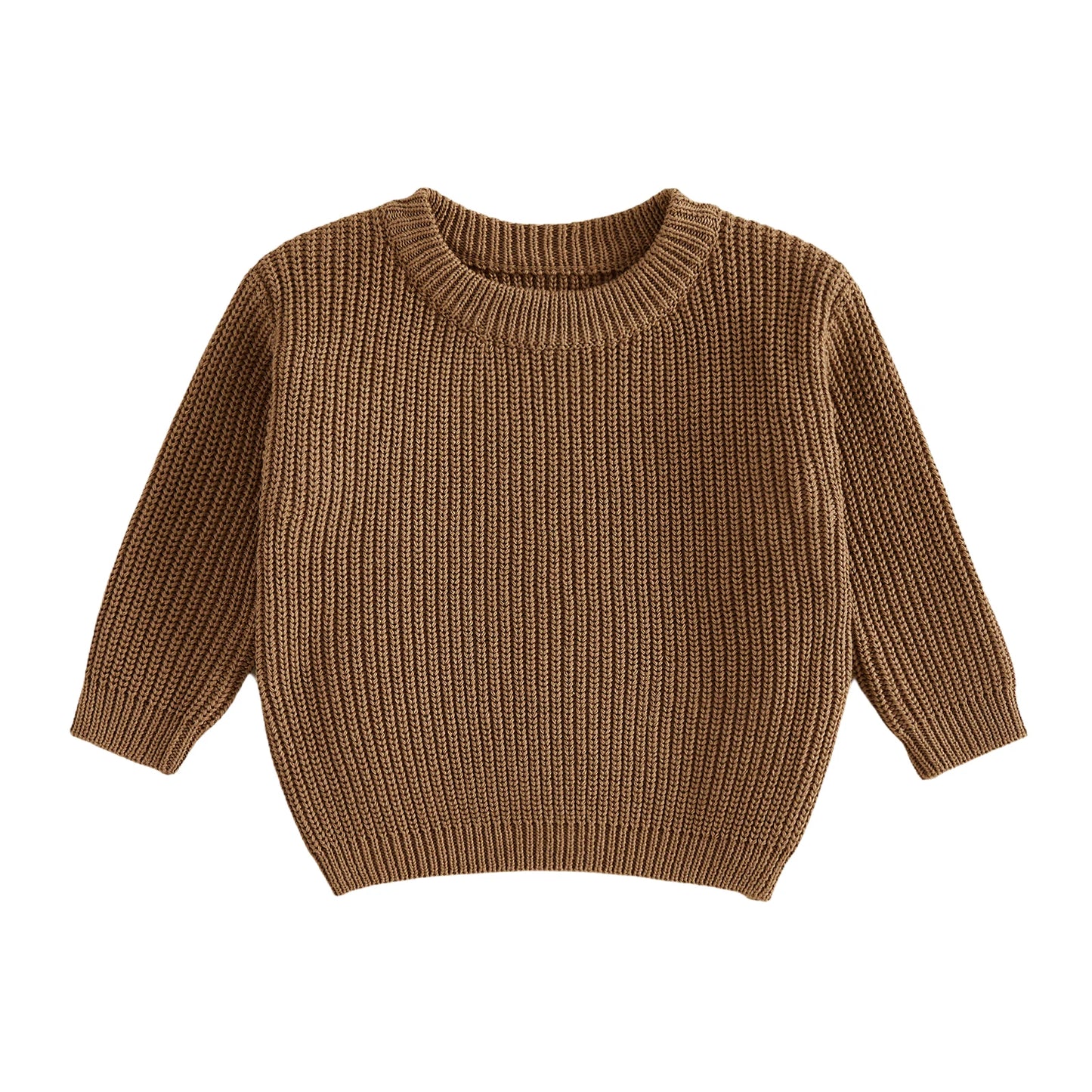 Suefunskry Newborn Baby Girl Boy Knitted Long Sleeve Autumn Winter Sweater Solid Loose Pullover Casual Tops Kids Clothes 0-5Y