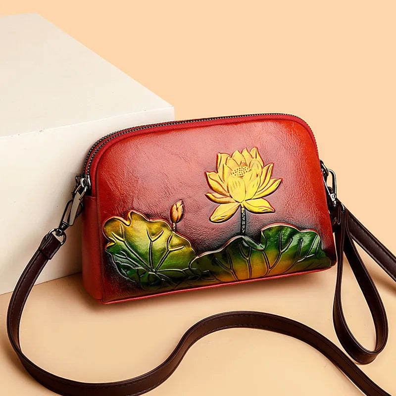 Large Capacity Three-Layer Women's Crossbody Shoulder Bag Fashionable Retro Handbag Mom Bag 2025 New Style PU Leather Bag