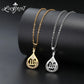 Islamic Allah Necklace Eid Mubarak Gift Stainless Steel Necklace Muslim Faith Pendant Necklace Religious Amulet Jewelry Gift