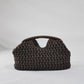 Elegant Ladies Chain Woven Handbag Straw Shoulder Bag Fashionable Raffia Crossbody Beach Bag Summer New Versatile Women's Bag