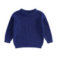 Suefunskry Newborn Baby Girl Boy Knitted Long Sleeve Autumn Winter Sweater Solid Loose Pullover Casual Tops Kids Clothes 0-5Y