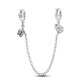 Silver Clasp 925 Sterling Silver CZ Pave Clip Charms Daisy Beads Stopper Safety Chain Fit Original Bangle Bracelet Jewelry Clips