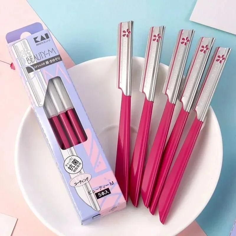 5pcs Eyebrow Epilator Sets for Women Makeup Beauty Eyebrows Hair Removal Styling Tool Steel Blade Facial Sourcil Razor Trimmer