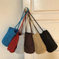 New Large Capacity Handwoven Bucket Bag Solid Color Boho Metal Line Bucket Bag Straw Design Handmade Crossbody Bag Gifts