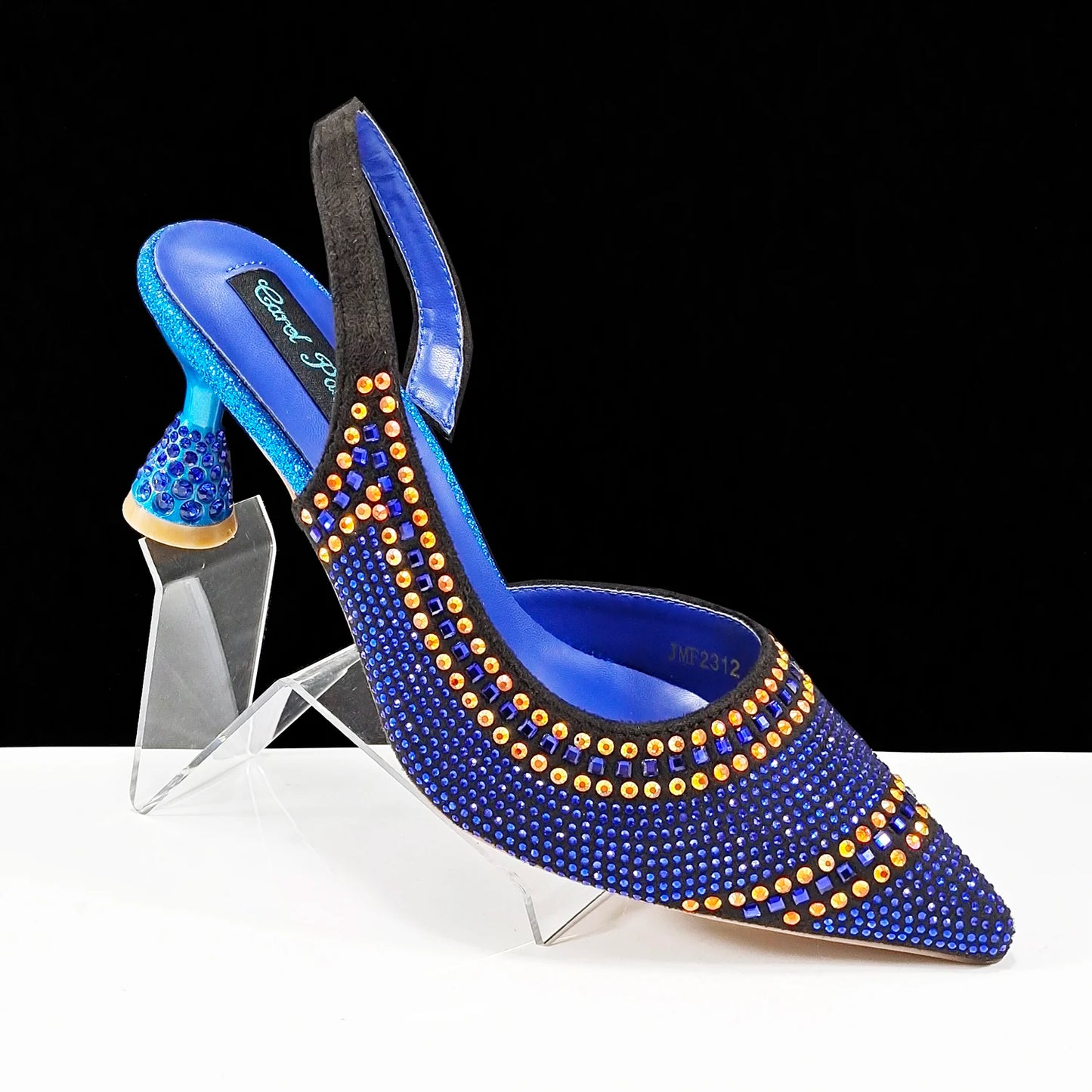 QSGFC New Italian Pumps and Bag To Party 2024 INS Style Pointed-Toe Rhinestone Elegant High Heels Champagne Wedge for Women