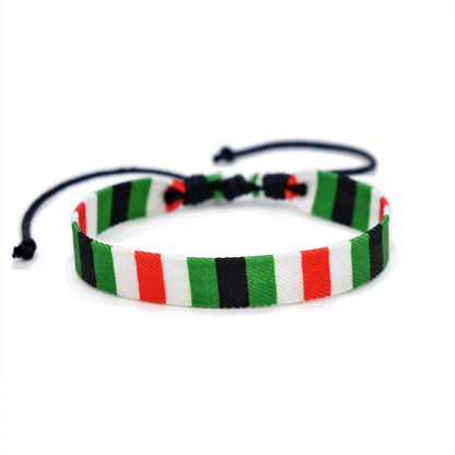 Geometric Polka Dot Palestine Bracelet for Men Women Hand Multicolor Weave Arabic Style Gaza Flag Jewelry Accessories