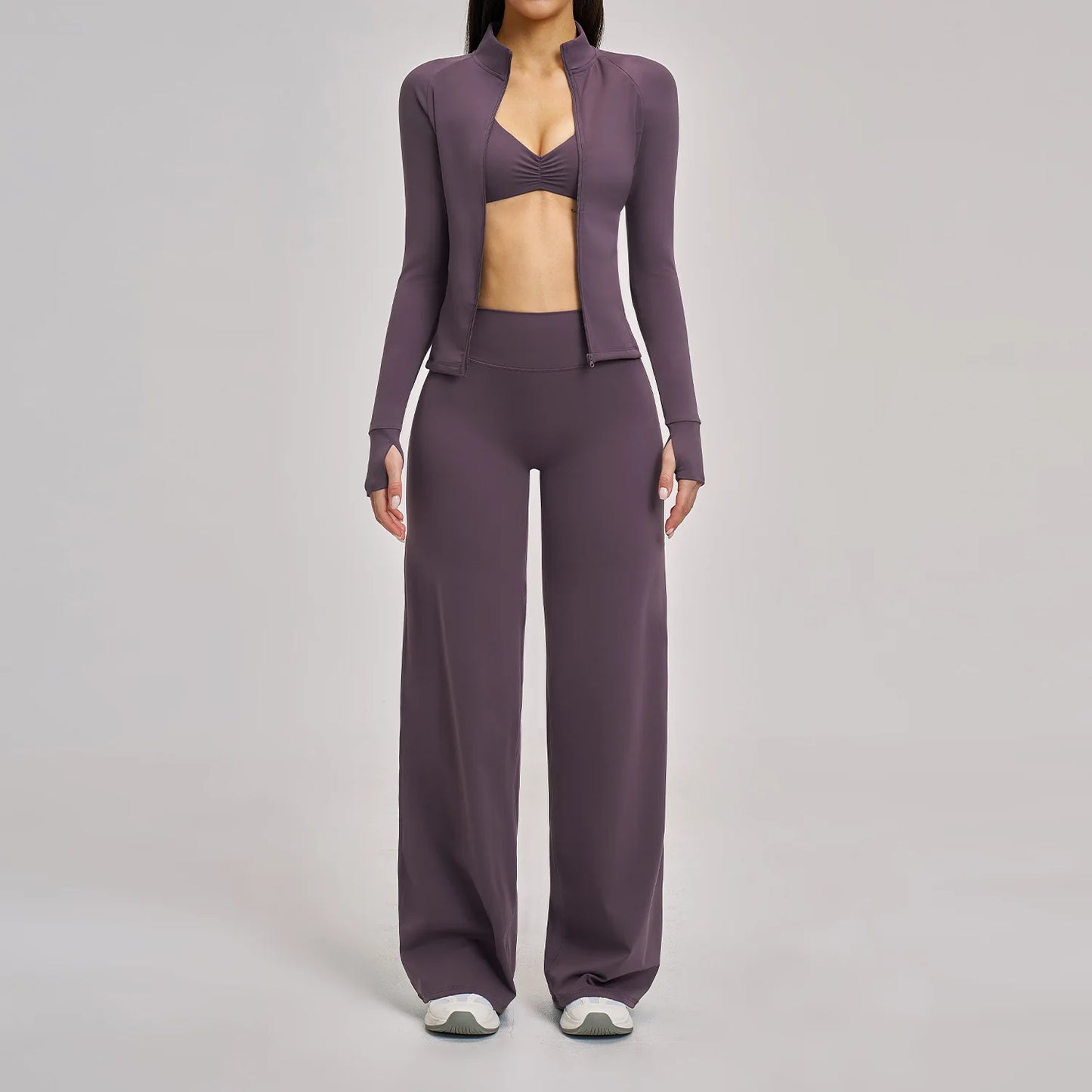 Yoga Set 2/3PCS Workout Outfit Fitness Long Sleeved Sportswear Gym Tracksuit Leggings Set Sports Bra Athletic Wear Women Clothes