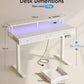 OffiGo Electric Standing Desk, 120 X 54cm Height Adjustable Desk with 3 Drawers, RGB LED Strip, White