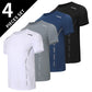 1/4 Pcs Men's Summer Fashion Printing Quick-drying Short-sleeved Youth Leisure Sports Fitness Breathable Top Middle-aged Loose T